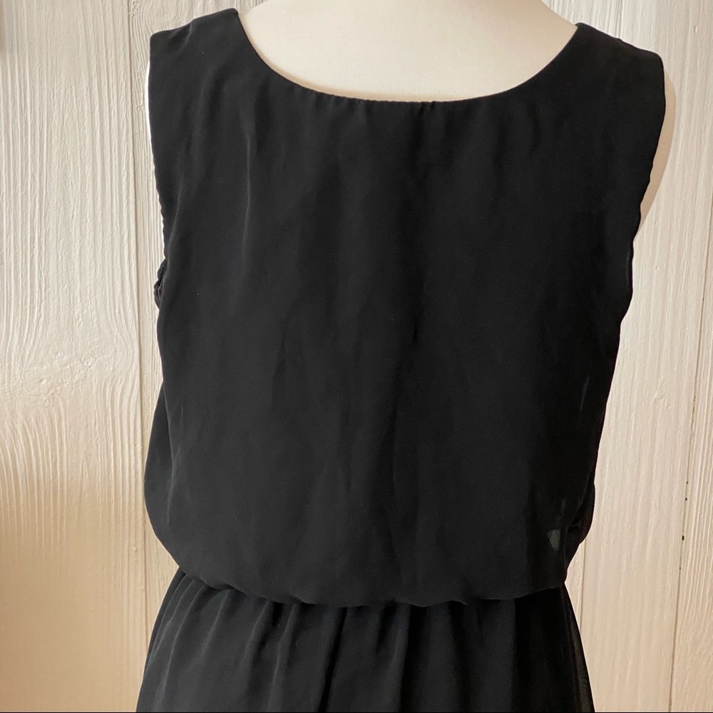 AB Studio Black Dress with Bow and Gathered Waist Size Small - Picture 10 of 14